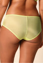 Back view of a women model wearing Gossard sunny lime microfibre Short