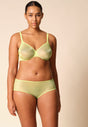 Full-body view of a women model wearing Gossard sunny lime microfibre Short