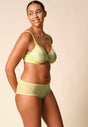 General view of a women model wearing Gossard sunny lime microfibre Short