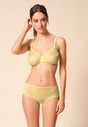 General view of a women model wearing Gossard sunny lime microfibre Short