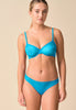 Full-body view of a women model wearing Gossard atomic blue microfibre Thong