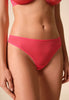 General view of a women model wearing Gossard paradise pink microfibre Thong