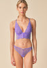 Full-body view of a women model wearing Gossard purple hebe microfibre Thong