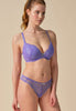 General view of a women model wearing Gossard purple hebe microfibre Thong