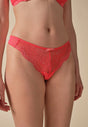 General view of a women model wearing Gossard sugar coral microfibre Thong