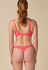 General view of a women model wearing Gossard sugar coral microfibre Thong