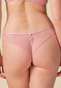 Back view of a women model wearing Gossard soft pink  Brazilian