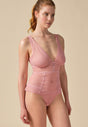 General view of a women model wearing Gossard soft pink  Brazilian