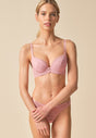 General view of a women model wearing Gossard soft pink  Brazilian