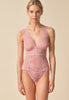 General view of a women model wearing Gossard soft pink  Cami