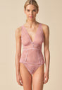 General view of a women model wearing Gossard soft pink  Cami