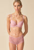 Full-body view of a women model wearing Gossard soft pink  Short
