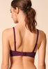 Back view of a women model wearing Gossard grape wine microfibre Sheer Bra