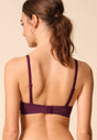 Back view of a women model wearing Gossard grape wine microfibre Sheer Bra