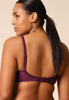 General view of a women model wearing Gossard grape wine microfibre Sheer Bra