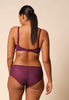 General view of a women model wearing Gossard grape wine microfibre Sheer Bra