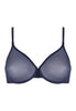 Front cutout view of Gossard shadow blue microfibre Sheer Bra