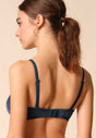 General view of a women model wearing Gossard shadow blue microfibre Sheer Bra