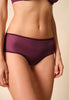 General view of a women model wearing Gossard grape wine microfibre Short