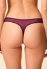 Back view of a women model wearing Gossard grape wine microfibre Thong
