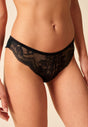 Front view of a women model wearing Gossard black  Brazilian