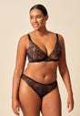 General view of a women model wearing Gossard black  Brazilian