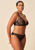 General view of a women model wearing Gossard black  Brazilian