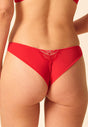 Back view of a women model wearing Gossard red  Brazilian