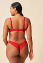 General view of a women model wearing Gossard red  Brazilian