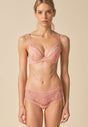 Full-body view of a women model wearing Gossard blush microfibre Short