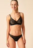 General view of a women model wearing Gossard black microfibre Bralet