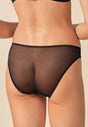 Back view of a women model wearing Gossard black microfibre Brief