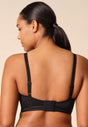 Back view of a women model wearing Gossard black microfibre Bralet