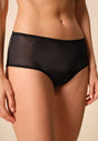 General view of a women model wearing Gossard black microfibre Short