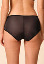 General view of a women model wearing Gossard black microfibre Short