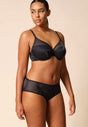 General view of a women model wearing Gossard black microfibre Short