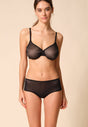 General view of a women model wearing Gossard black microfibre Short