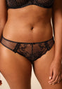 General view of a women model wearing Gossard black microfibre Brief
