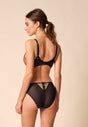 General view of a women model wearing Gossard black microfibre Brief
