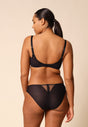 General view of a women model wearing Gossard black microfibre Brief