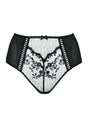 Front cutout view of Gossard black microfibre Deep Brief