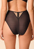 Back view of a women model wearing Gossard black microfibre Deep Brief