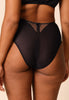 General view of a women model wearing Gossard black microfibre Deep Brief