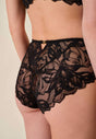 Back view of a women model wearing Gossard black microfibre Deep Brief