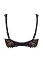 Back cutout view of Gossard black microfibre Padded Plunge Bra