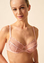 General view of a women model wearing Gossard blush microfibre Full Cup Non Padded Bra