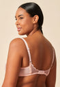 Back view of a women model wearing Gossard blush microfibre Full Cup Non Padded Bra