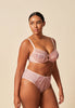 General view of a women model wearing Gossard blush microfibre Full Cup Non Padded Bra