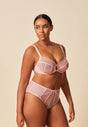 General view of a women model wearing Gossard blush microfibre Full Cup Non Padded Bra