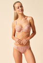 General view of a women model wearing Gossard blush microfibre Full Cup Non Padded Bra
